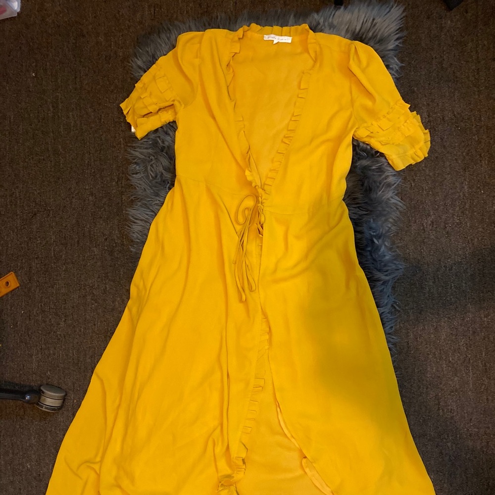 Yellow long cardigan